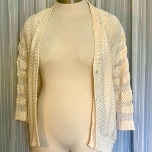 cream cardigan chunky sweater